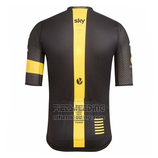 2017 Fietskleding Sky Geel en Zwart Korte Mouwen en Koersbroek